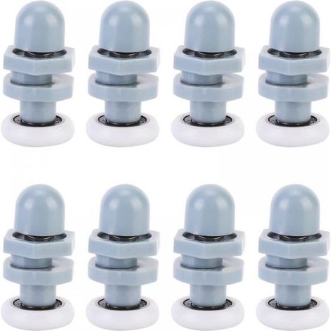 Lot de 8 roulettes de rechange en plastique robuste pour porte de douche (20 mm) (1/5)