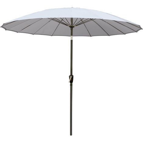 Greenbay 2.7m Fiberglass Rib Garden Parasol Round Aluminum Outdoor Umbrella with Crank Tilt Mechanism (Grey) (1/3)