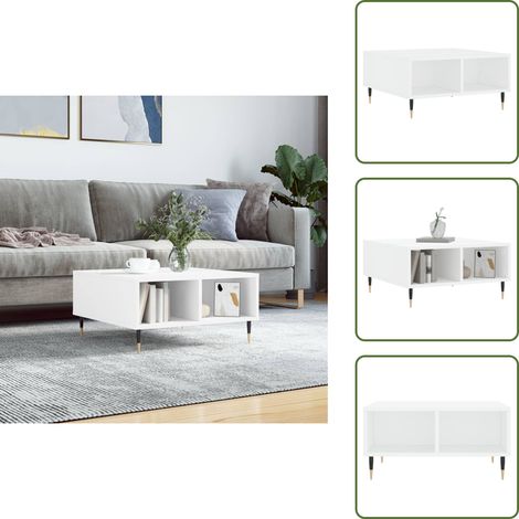 Couchtisch Weiß 60x60x30 cm Holzwerkstoff - Couchtisch - Wohnzimmerschrank - Beistelltisch - Weißer Couchtisch - Holzt Tisch (1/5)