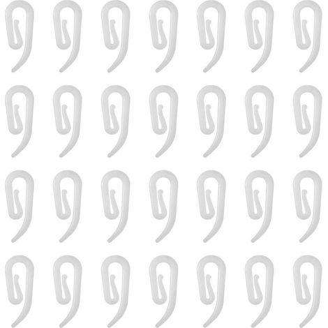 Crochets Pour Rideaux - Plastique Blanc - Compatible Rail Fenêtre Porte Douche - Lot De 100 Pièces (1/5)