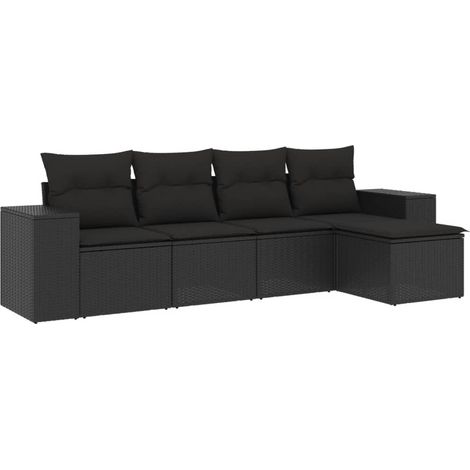 Maison Exclusive - Set de muebles de jardín 5 pzas y cojines ratá (1/5)