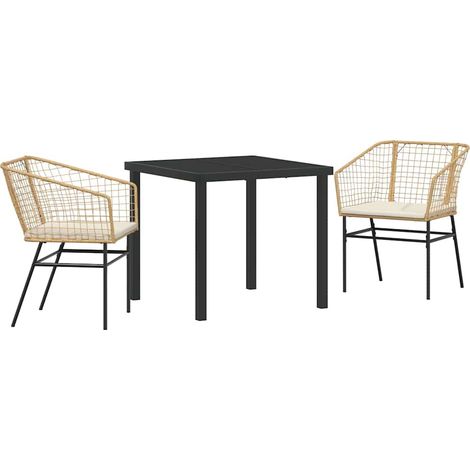 Maison Exclusive - Garten Essgruppe 3 pcs Braun Poly-Rattan (1/5)
