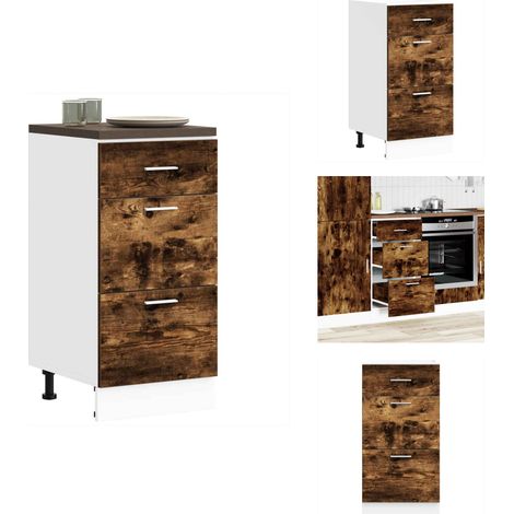 Unterschrank Räuchereiche 40x46x81,5 cm Holzwerkstoff - Unterschrank - Unterschränke - Küchenschrank - Küchenmöbel (1/5)