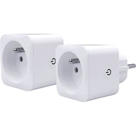 Set of 2 Wi-Fi + BT connected sockets - KONYKS - Priska FR Dual Pack - 16 A - With consumption meter (1/5)