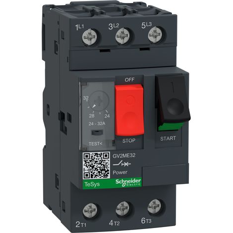 Interruttore automatico per motori TeSys Deca 3P 15kW 24-32A PL GV2ME32AP