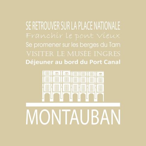 Tableau sur toile Montauban beige 30x30 cm - Impression sur Toile Murale Décorative - Image imprimée en HD sur Toile - Toile sur Châssis en Bois FSC - Fabriqué en France