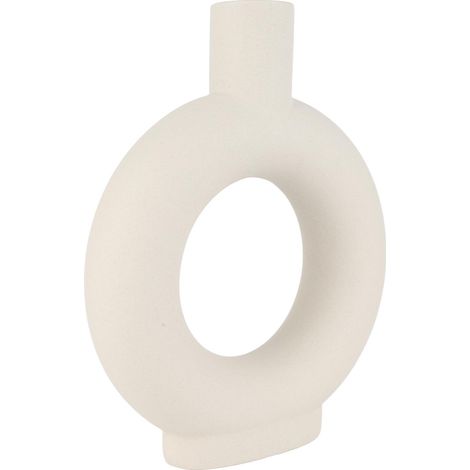 Vase rond en céramique, vase rond creux, vase moderne à la finition mate, convenant au salon, à la chambre et au bureau. (1/5)