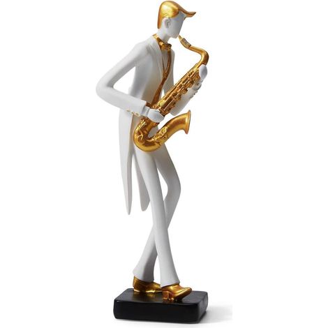 art Musician Figurine Sculpture Musical Statue Decor Resin Piano Gift 26cmsaxophone (1/5)
