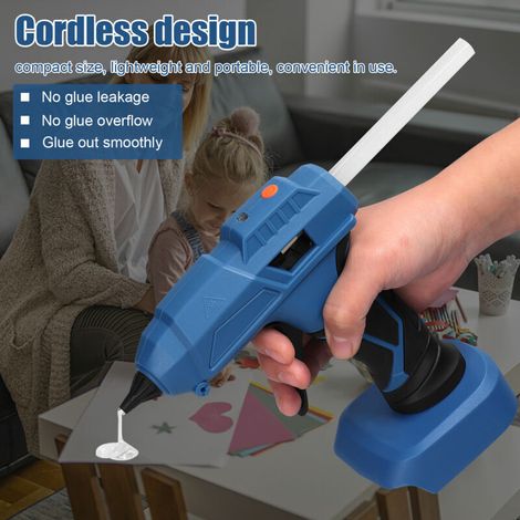 Jeffergarden Professional Cordless Hot Melt Glue Machine Portable Home Crafts DIY Repair Tool Kit with Glue Stick