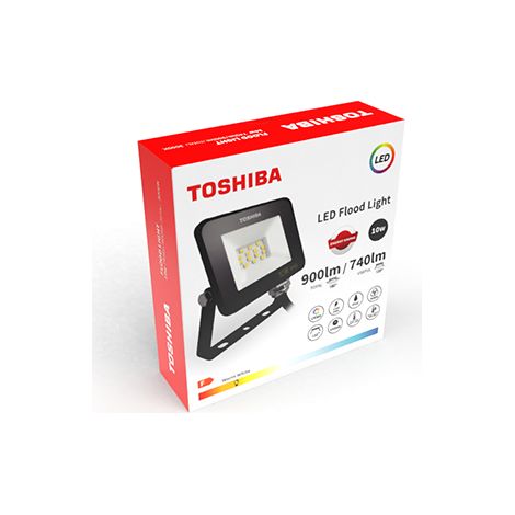 PROYECTOR LED TOSHIBA 10W 6500K IP65 - NEGRO