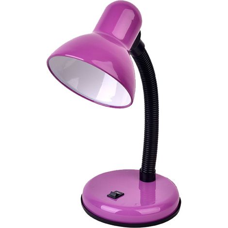 Lampe de bureau flexible classique et confortable pour les yeux, idéale pour les enfants, les études, la lecture, le travail, le bureau, la table de chevet, petite lampe de bureau, violette (1/5)