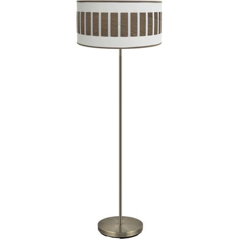 Pie Salon Ivanna 1xe27 Cuero/blanco-madera Oscura 163x40x40 Cm (1/2)