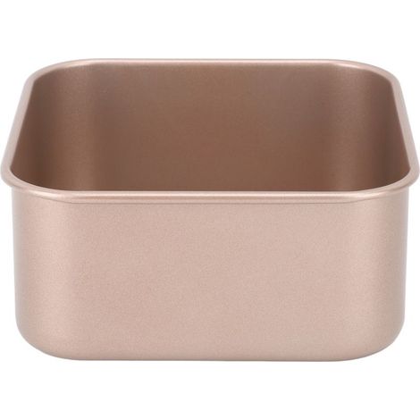 Plaque de Cuisson Antiadhésive Carrée, Plaque à Pâtisserie en Acier au Carbone Épaissi avec Finition Dorée pour Gâteau, Pain, Barbecue (petite taille). (1/5)