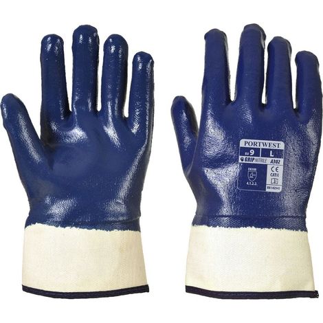 Guanti in nitrile completamente rivestiti con polsino Marine L - Taglia 9