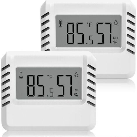 Digital Thermometer Hygrometer, 2 Pack Mini Indoor Thermometer, Large LCD Display, Portable Min/Max Recording for Home, Terrarium, Nursery, Incubator, Basement, (1/4)