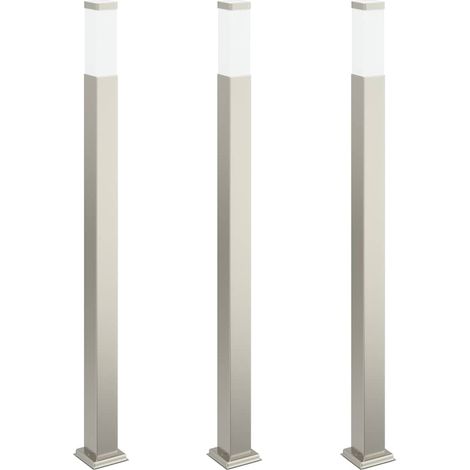 Balizas de iluminación, 3 unidades, 110 cm, acero inoxidable, IP44 vidaXL (1/5)