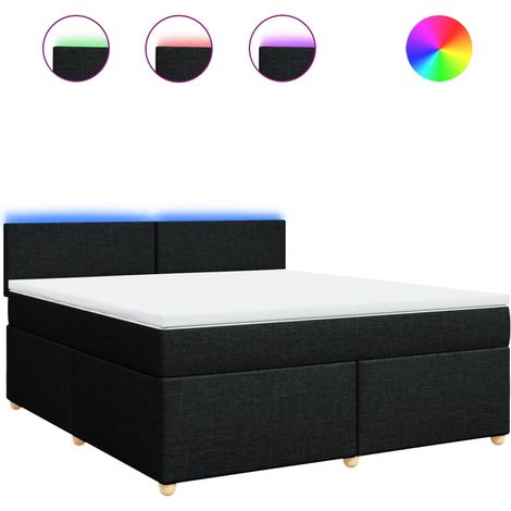 Maison Exclusive - Boxspringbett mit Matratze Schwarz 180x200 cm (1/5)