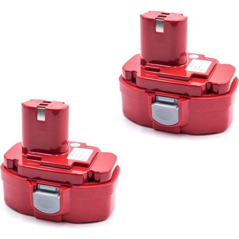 vhbw 2x Batterie remplacement pour Makita 1834 1835F, 1833, 192828-1, 1823, 1822, 193061-8, 192829-9, 1835 pour outil électrique (2000 mAh, NiMH, 18 V)
