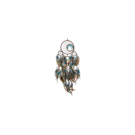 Attrape-rêves en plumes es et brunes – Longueur 62 cm – Décoration murale ethnique pour chambre – Cadeau original (1/5)
