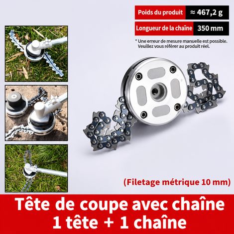 Tête de débroussailleuse à chaîne en métal 350 mm filetage M10 10 mm 10mm 0.468 350mm p0703 40 × 30 × 3 cm 468 g – Livraison gratuite