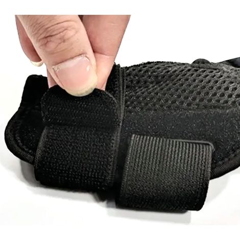 Bracelet de sport noir, antidérapant, avec support de poignet renforcé et sangle de maintien pour haltères en salle de sport (1/5)