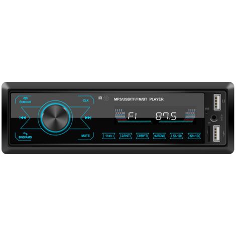 Autoradio 1 Din autoradio MP3 Lecteur de Musique Prise en Charge Bluetooth USB TF AUX FM Appel Mains Libres écran Tactile (1/5)