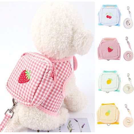 Harnais Sac À Dos Pour Chien - Maille Respirante - Design À 4 Points - Poche De Stockage - Corde De Traction Incluse - XS À L (1/5)