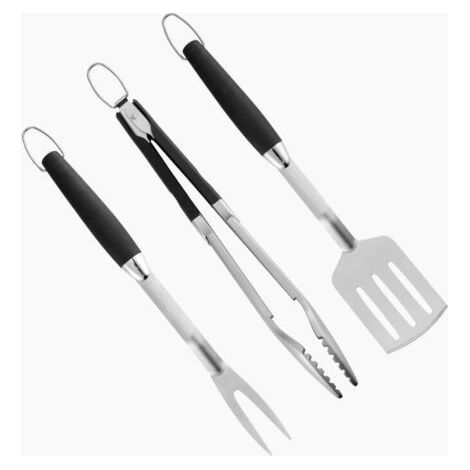 Kit d'accessoires pour barbecue 3 pièces, Pinces pour barbecue, spatule et Fourchette, Set d'ustensiles de barbecue, Outils pour barbecue (1/5)
