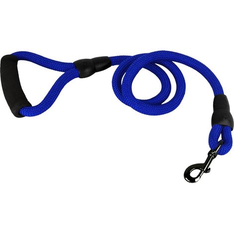 Laisse à corde en nylon 280120 chiens taille moyenne 120 cm avec mousqueton noir  Couleur: Bleu foncé