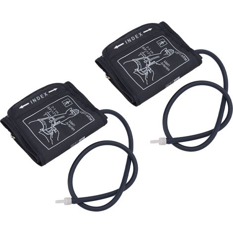 Lot de 2 brassards de tensiomètre pour enfants, brassards de rechange pour le haut du bras, réglables de 17 à 22 cm, avec connecteur. (1/5)