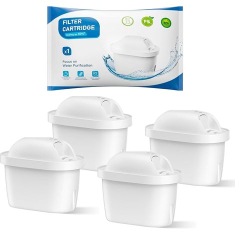 Lot de 4 Cartouches de Filtre à eau de Remplacement pour Brita Maxtra Pro All-in-1, Maxtra+ Plus, compatibles avec la Brita Marella, réduit les odeurs et les impuretés, Filtre By (1/5)