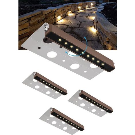 Lampe Extérieur Jardin,2700K LED éclairage mural d'extérieur,4-Pack 7 Inch 2.5W LED,lumières de clture pour Mur,Clture,Terrasse,Jardin,Marche,Escalier（Blanc chaud） (1/5)