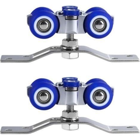 2 Pièces Galet Porte Coulissante, Roulette Porte Coulissante en Acier Inoxydable, Peut tourner à 360°, pour Porte Coulissante Simple, Porte Pliante, Porte Coulissante Multiple (1/4)