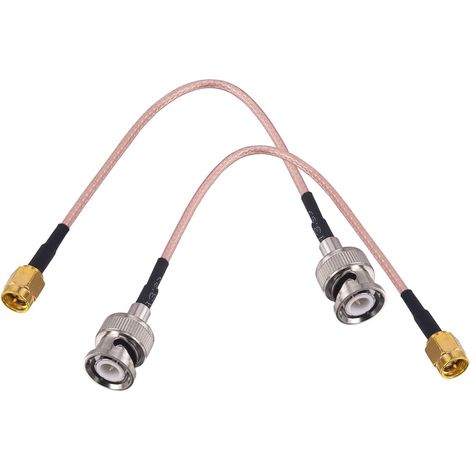 Câble Coaxial RG316 15cm Connecteur SMA Mâle à BNC Mâle Extension Câble Antenne SMA à BNC Mâle 2pcs pour Radio Antenne GPS SDR FPV WiFi Applications RF Portable (1/4)
