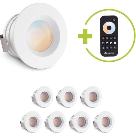 Einbaustrahler Mini flach Torino 3W CCT IP44 - Farbe: weiß - Anzahl: 8x
