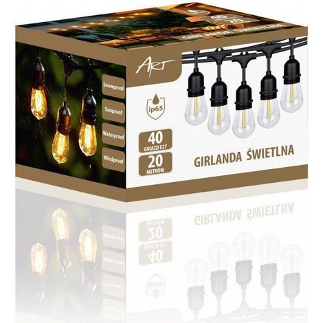 Art Girlande lumineuse LED 20 mètres 40 ampoules