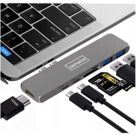 Adaptateur 7en1 HUB USB-C HDMI 4K Macbook BYL-2011N (1/5)