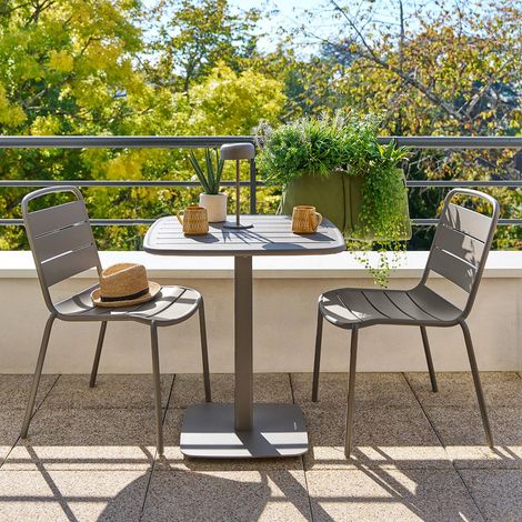 Table de jardin 2 places Alegoria 70x70cm café - Hespéride