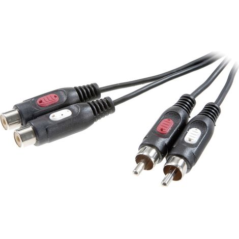 SpeaKa Professional SP-7870384 Cinch Audio Verlängerungskabel [2x Cinch-Stecker - 2x Cinch-Buchse] 2