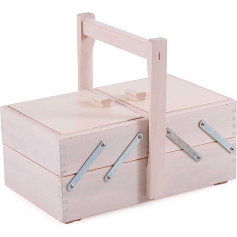 Portacucito in faggio naturale, 25x15x13/22 cm