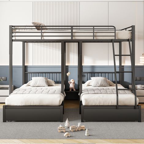 Bett Doppelbett Stauraum 140x200 Metall Schwarz OKMYHOME (1/5)