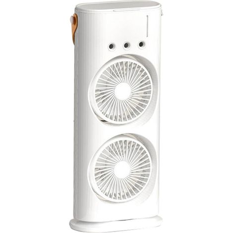 Ventilateur Brumisateur Tête 2-en-1 avec Télécommande Portable Rechargeable 945g pour Bureau Camping Voyage - Brume -Froide Abaisse 10 C (1/5)