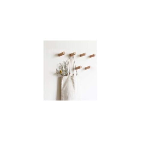 porte manteau mural bois,patères portemanteaux pour entrée,crochet mural a visser,patere enfant,crochet chapeau (Hêtre de 8 Cm-6P) (1/5)