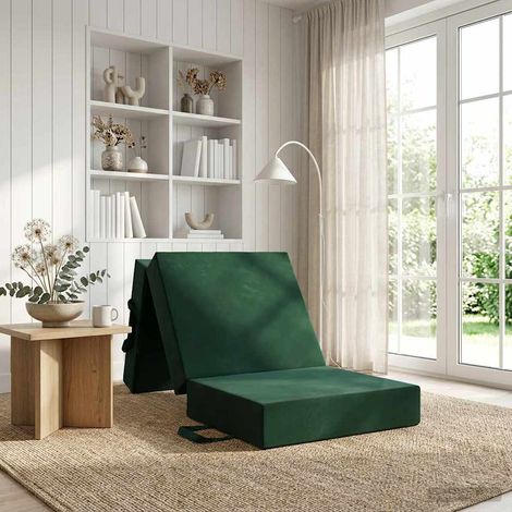 Sofá Cama Plegable 75 x 67 x 45 cm Verde oscuro (1/5)