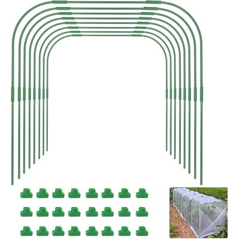 Lot de 6 arceaux de serre réglables pour plates-bandes surélevées, pour tunnel de culture de plantes de jardin (SKU produit : 96550187 SKU Offre : mkh25.7.2-16) (1/5)