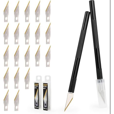 Cutter de Précision avec Lames de Rechange, Scalpel, Noir (1/5)