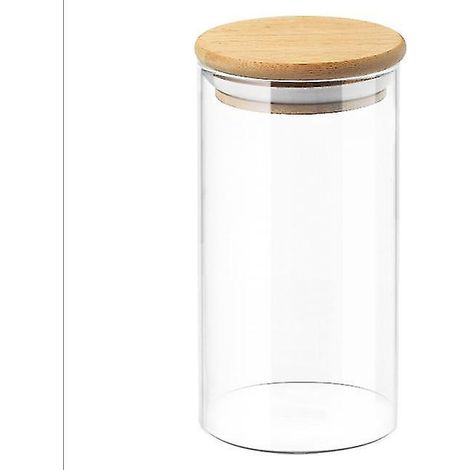 Klare Glasbehälter mit Deckel – Küchenzubehör – 5,5 x 15 cm F3 – 4er-Set
