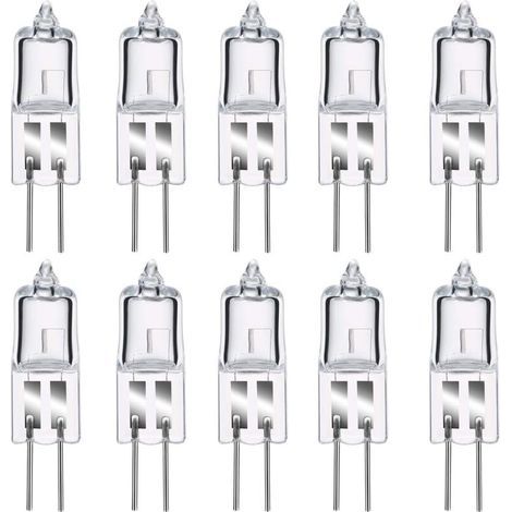 Ampoule LED G4,Ampoules halogènes G4 35W 12V, blanc chaud 2800K, gradable capsule transparente 10 pièces (1/4)