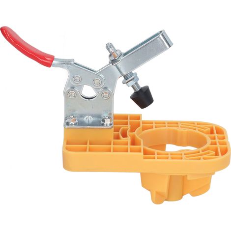 Gabarit d'ouverture de charnière 35 mm en plastique et alliage d'aluminium, outil de précision pour le travail du bois et les portes, jaune (1/5)
