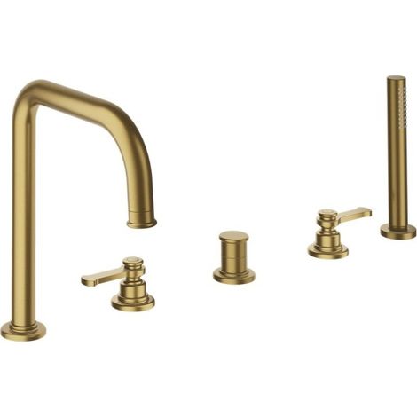 Bain/douche mitigeur 2 trous sur gorge Or Brossé - CRISTINA ONDYNA FA12196P